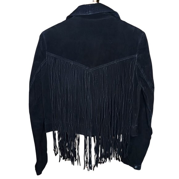 PS Erin Wasson Leather Jacket Large NWT Medium Cropped Fringe Moto Boho - Picture 3 of 8
